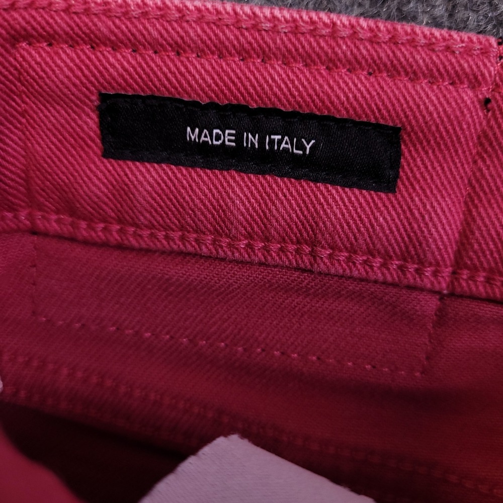 R13 Boy Straight 26x24.5 Actual Sz Vivid Pink Low Rise Stretch Italian SS23 - Picture 9 of 16
